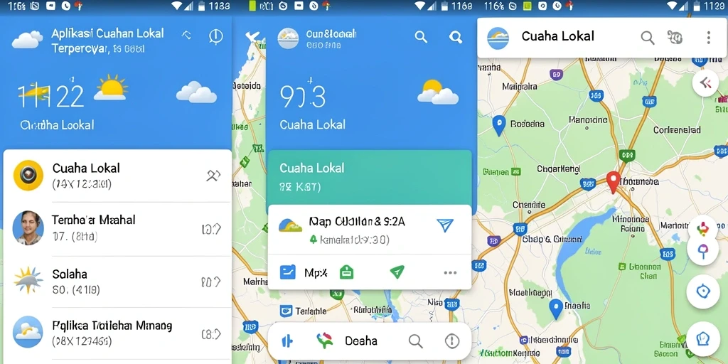 Tampilan antarmuka 116X yang mudah digunakan untuk informasi cuaca lokal.