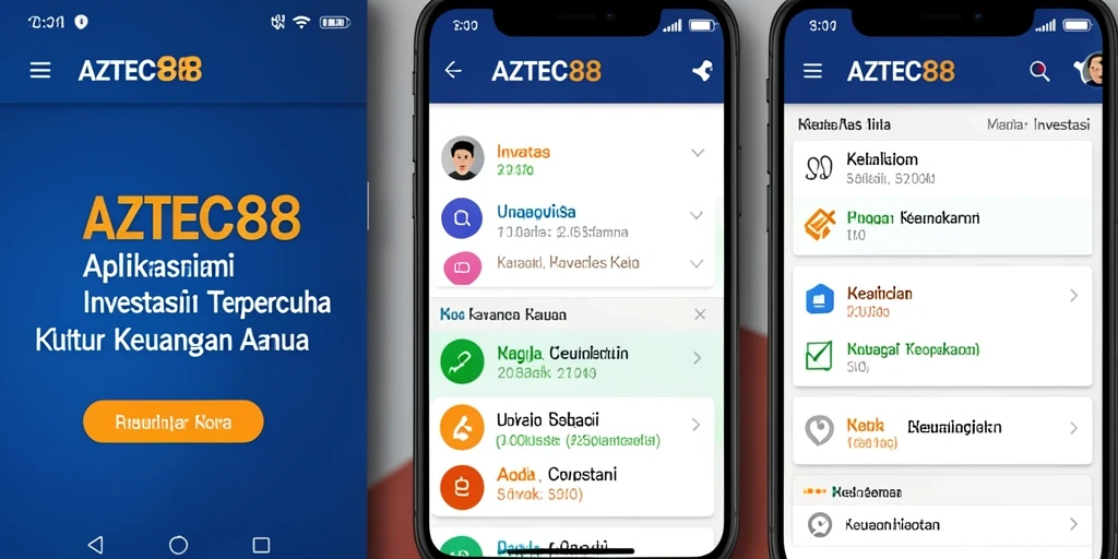 Screenshot AZTEC88 menunjukkan fitur investasi yang intuitif dan informatif.