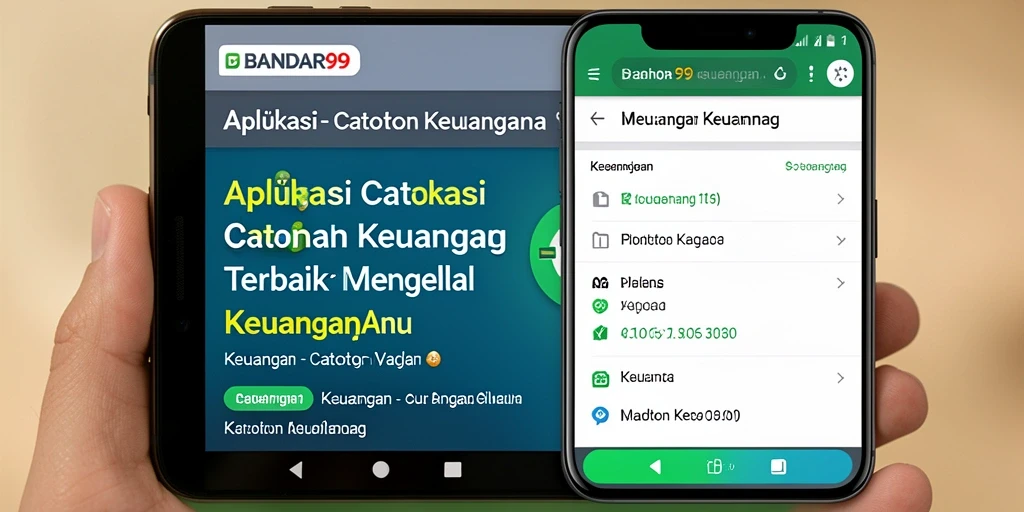 Antarmuka aplikasi BANDAR99 untuk Catatan Keuangan yang mudah digunakan.