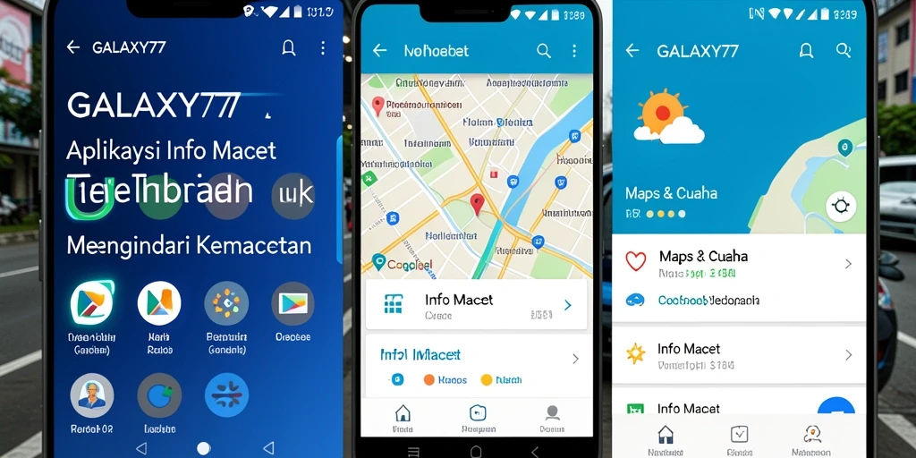 Antarmuka GALAXY77 menampilkan peta dan informasi kemacetan secara jelas.