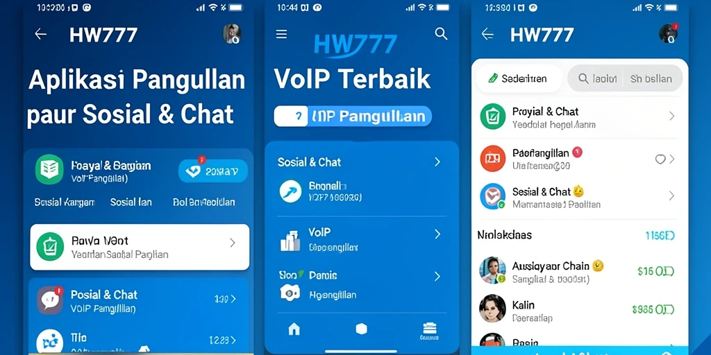 Tampilan antarmuka HW777 yang modern dan fungsional untuk panggilan VoIP.