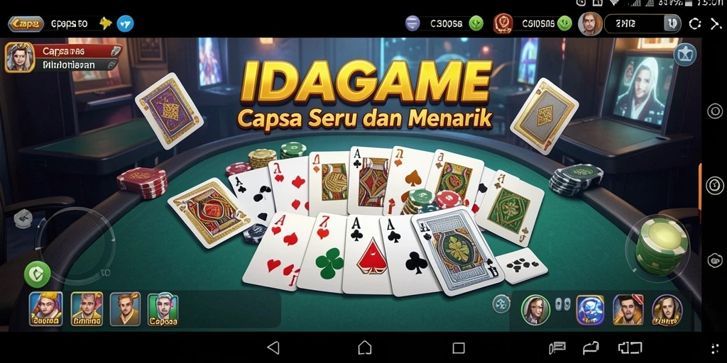 Tampilan antarmuka IDAGAME dengan fitur Capsa yang menarik dan interaktif.