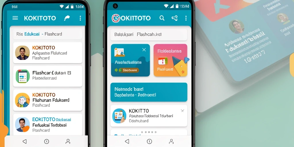Antarmuka KOKITOTO menampilkan flashcard yang menarik dan interaktif.