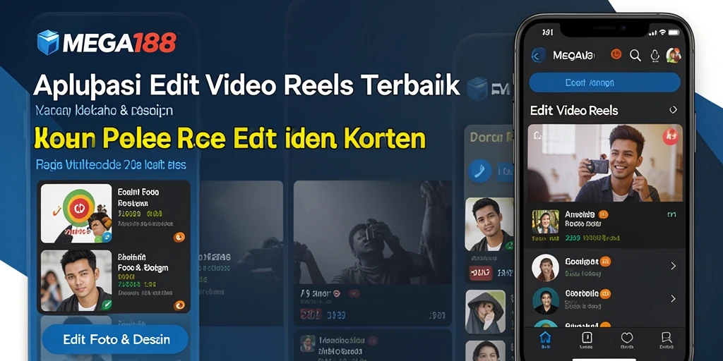 Antarmuka aplikasi MEGA188 yang user-friendly dan fitur editing canggih.