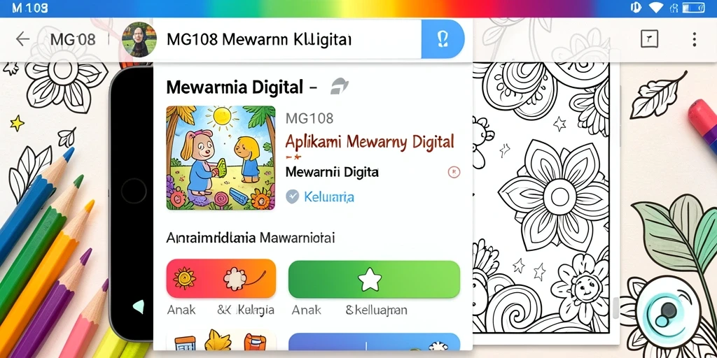 Antarmuka pengguna MG108 yang menarik dan penuh warna.