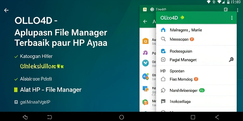 Screenshot OLLO4D menampilkan antarmuka pengguna yang intuitif dan fitur File Manager.