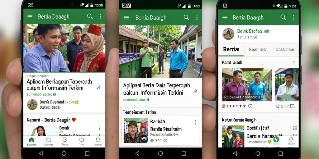 Tampilan antarmuka RR89 yang menunjukkan berita daerah terkini.