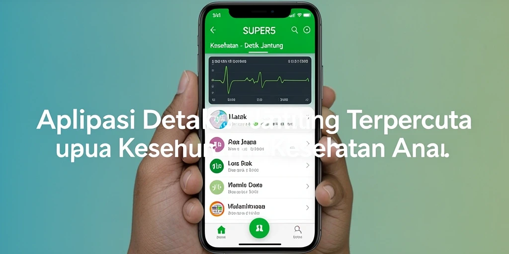 Antarmuka aplikasi SUPER5 dengan fitur pemantauan detak jantung yang jelas.