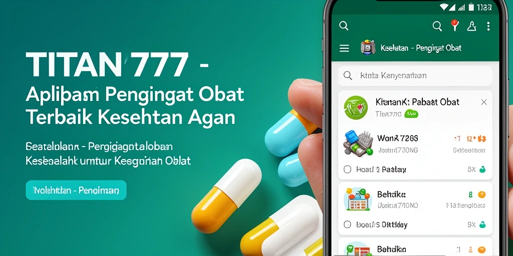 Tampilan antarmuka pengguna TITAN777 dalam mengingat jadwal obat.