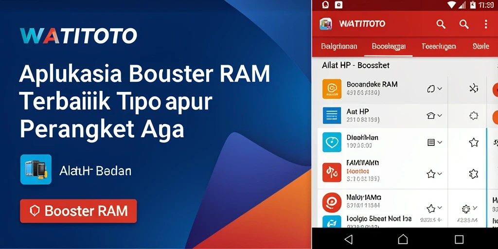 Tampilan antarmuka WATITOTO yang bersih dan efektif untuk Booster RAM.