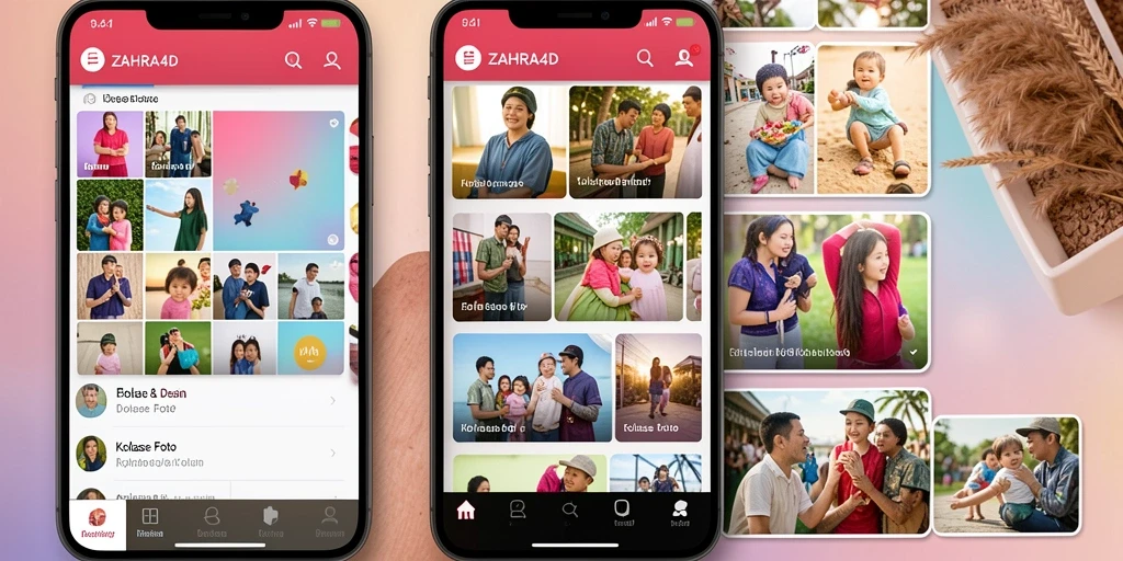 Tampilan antarmuka ZAHRA4D yang sederhana dan fungsional untuk kolase foto.